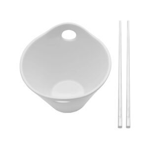studio nova noodle bowl and chopstick set, 3-piece, white