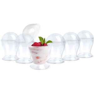 elegant clear mini gourmet dish set (pack of 8) - 6 oz. - premium plastic serving bowls - perfect for parties, gatherings & everyday dining