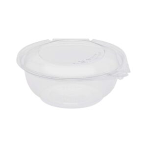 karat 24oz pet tamper-proof salad bowls with dome lids - clear, recyclable, freezer-safe containers (pack of 240)
