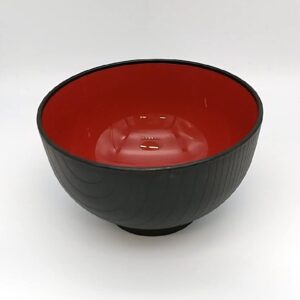 japanese rice noodle soup bowl, back and red