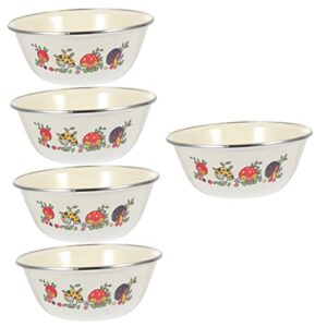 luxshiny 10 pcs salad bowl large decorative bowl metal container with lid salad bowls with lids breakfast bowl salad serving bowl wash basin and iron enamel lard basins lard storage basins