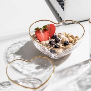 Standing Fruit Glass Bowl Heart Bowl For Fruits Salad Dessert Ice Cream