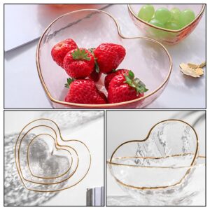 Standing Fruit Glass Bowl Heart Bowl For Fruits Salad Dessert Ice Cream