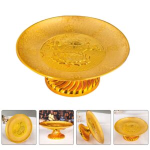 Cabilock Brass Offering Bowl Appetizer Serving Tray of 2 Buddhist brass offering altar fruit tray Buddhist Plate Buddhist Bowl bowl Fruit Tray Cupcake Toppers Footed Cake Plate Server