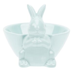 doitool bunny candy dish easter rabbit bowl ceramic fruit bowl snack serving bowl easter salad dessert bowl table decoration (blue)