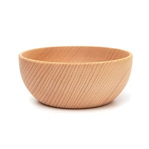 ebrima beech round bowl wooden salad bowl household solid wood fruit bowl (large)