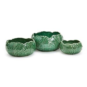 two's company set of 3 cabbage leaf bowls