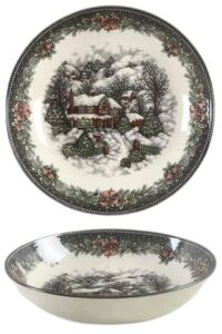 royal stafford christmas village dinnerware - set of 4 (soup/cereal/salad bowls)