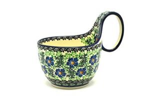 polish pottery loop handle bowl - sweet violet