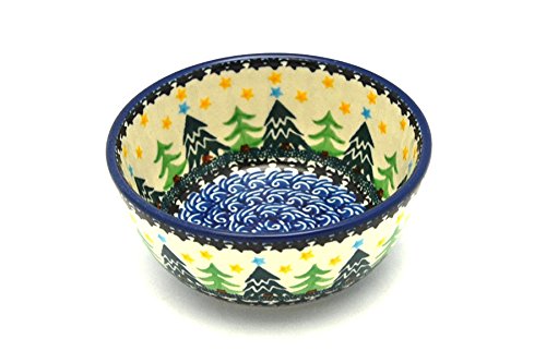 Polish Pottery Bowl - Ice Cream/Dessert - Christmas Trees