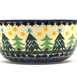 Polish Pottery Bowl - Ice Cream/Dessert - Christmas Trees