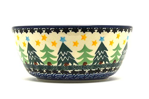 Polish Pottery Bowl - Ice Cream/Dessert - Christmas Trees