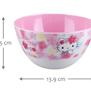 Hello Kitty Flowers Cute Pink Dinnerware Flatware Meal Set – Plate Bowl Cup Fork Spoon, 5 pieces