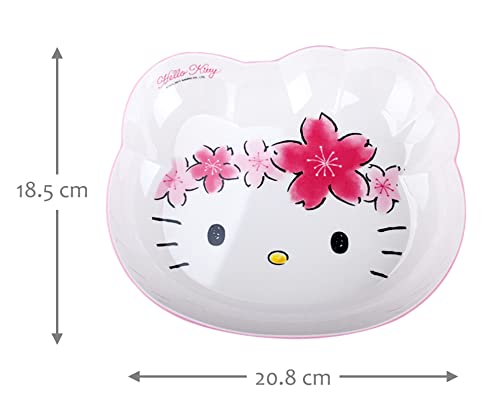 Hello Kitty Flowers Cute Pink Dinnerware Flatware Meal Set – Plate Bowl Cup Fork Spoon, 5 pieces