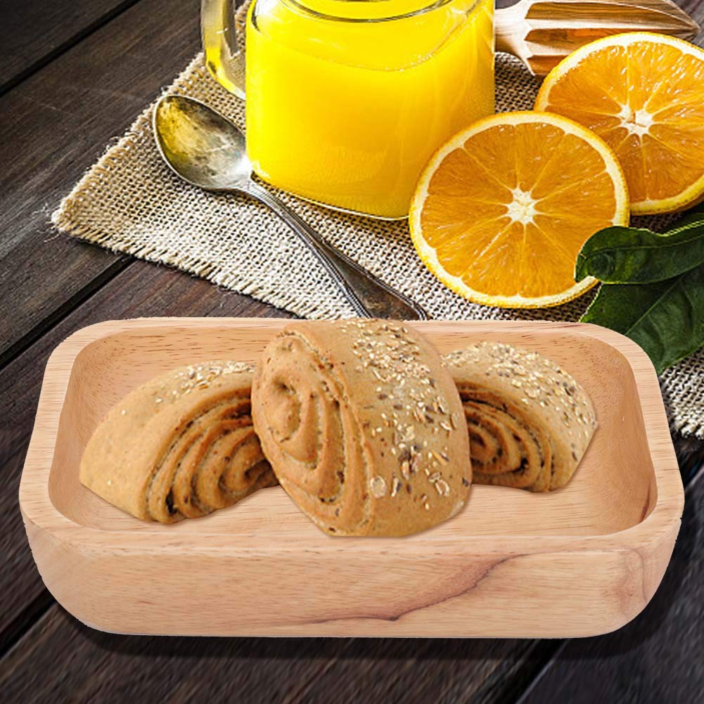 Uxsiya smooth Wooden Plate Wood Bowl for Snacks(22 * 14 * 4.5)