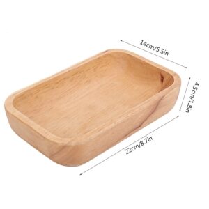 Uxsiya smooth Wooden Plate Wood Bowl for Snacks(22 * 14 * 4.5)