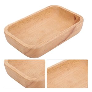 Uxsiya smooth Wooden Plate Wood Bowl for Snacks(22 * 14 * 4.5)