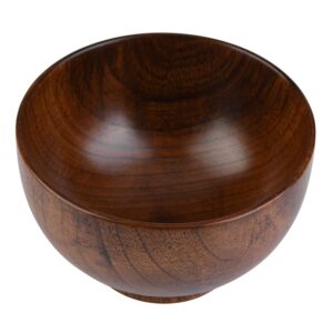 zyyini wooden bowl, wooden handmade sturdy salad bowl, jujube wood round chinese style tableware, heat-resistant wooden food container suitable for rice, noodle, mix salad(11cm)