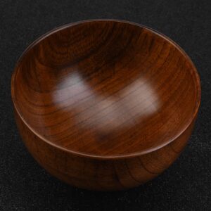 Zyyini Wooden Bowl, Wooden Handmade Sturdy Salad Bowl, Jujube Wood Round Chinese Style Tableware, Heat-Resistant Wooden Food Container Suitable For Rice, Noodle, Mix Salad(11cm)