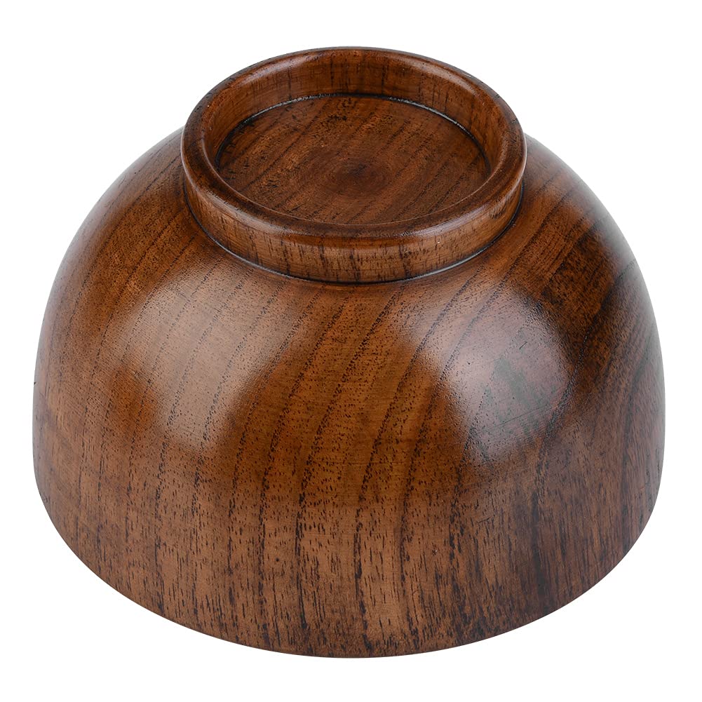 Zyyini Wooden Bowl, Wooden Handmade Sturdy Salad Bowl, Jujube Wood Round Chinese Style Tableware, Heat-Resistant Wooden Food Container Suitable For Rice, Noodle, Mix Salad(11cm)