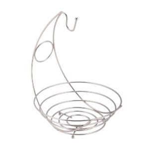 Home Basics Satin Nickel Fruit Bowl with Banana Tree