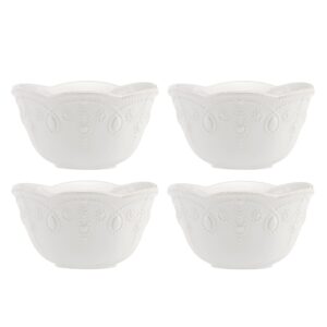lenox french perle 4-piece fruit bowl set, 4.00 lb, white