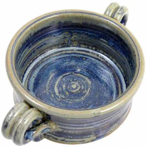 American Made Stoneware Bistro Bowl for Soup, Chili, Rice, or Pasta; Set of 2, 16-oz (French Blue)