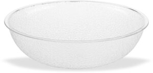 carlisle foodservice products cfs 721007 round pebbled salad serving bowl, 3.1 quart, clear (pack of 12)