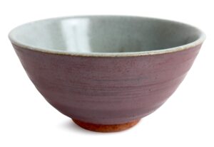 mino ware japanese pottery rice bowl matte wine red akagusuri made in japan (japan import) ksc005