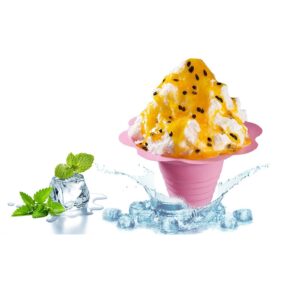 qixivcom 60 pack disposable ice cream cup 4oz cone cup pink flower shaved smoothie ice bowl flower drip cup small bowl perfect for cold drink cups for ice cream, shaved ice, fruit smoothie