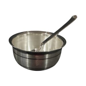 balaji 999 pure silver 3.0 bowl & spoon for kids - 3.0-inch set#01