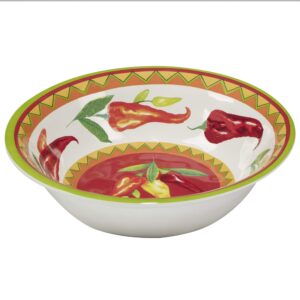 Certified International Hot Red HotMelamine 7.5" All Purpose Bowls, Set of 6, Multicolor, 32782SET6