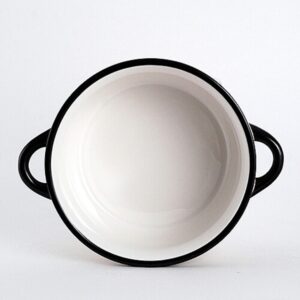 Ceramic Bowl with Lid, I Love Neko Lucky Cat Design Microwavable Dish, 5 3/4 Inches