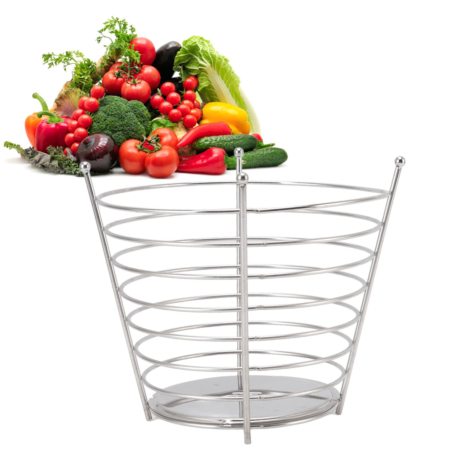 Fruit Bowl, Kitchen Basket, Fruit Basket Stainless Steel Round 4 Legged Snack Fruit Table Basket for Home Organizing Storage