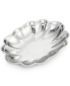 wilton armetale harmony small aluminum alloy bowl, silver (9.5 x 7-in)