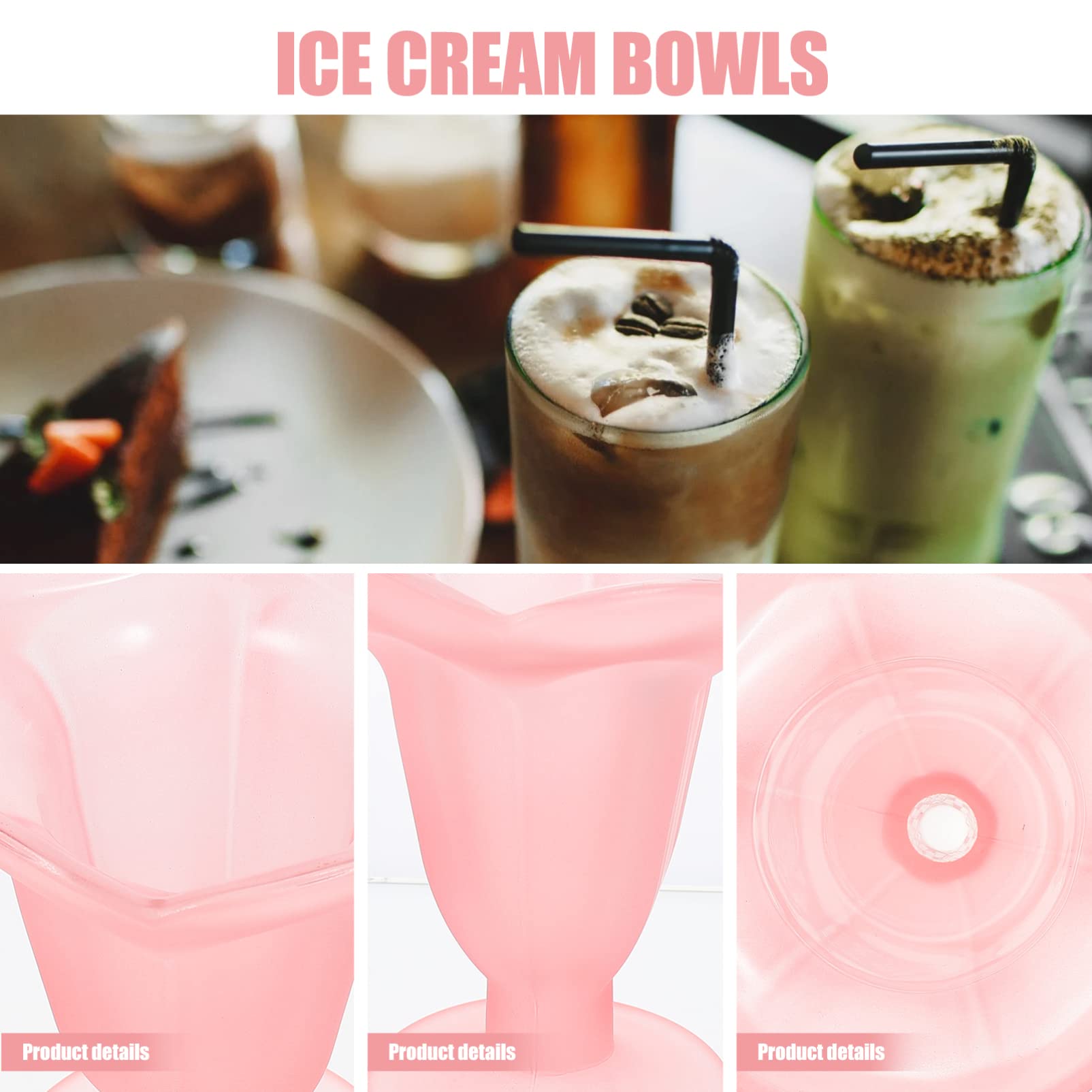 Luxshiny Clear Glasses Glass Cups Glass Dessert Cup, Ice Cream Cup Pudding Appetizer Cup Frosted Glass Cup for Dessert Ice Cream () Dessert Cups Glass Glass Coffee Cups