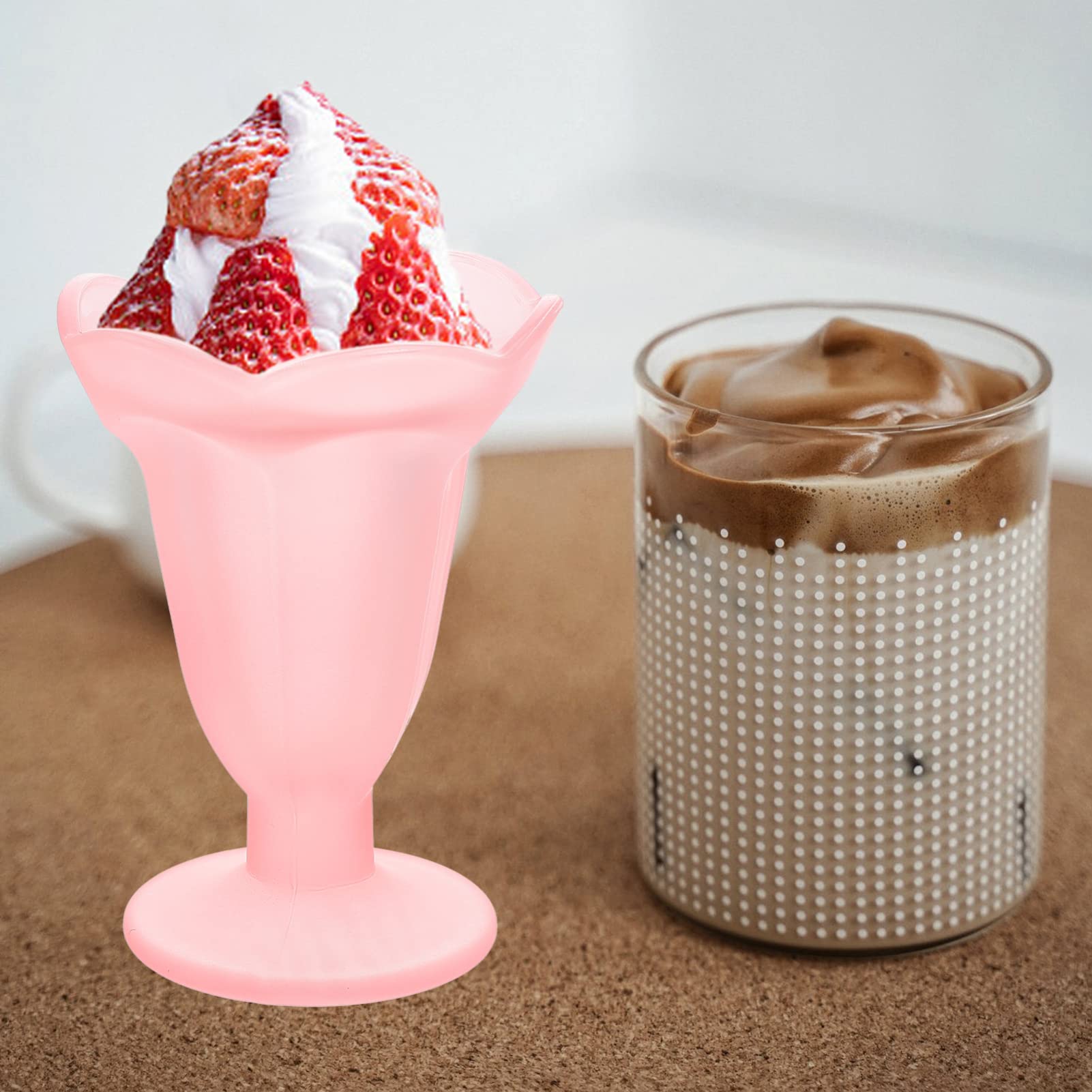 Luxshiny Clear Glasses Glass Cups Glass Dessert Cup, Ice Cream Cup Pudding Appetizer Cup Frosted Glass Cup for Dessert Ice Cream () Dessert Cups Glass Glass Coffee Cups