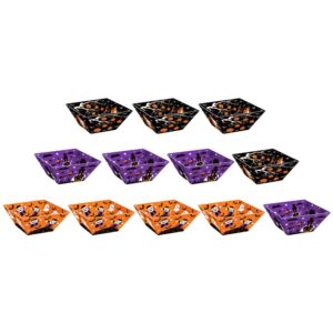 cabilock 12pcs halloween paper food trays paper serving bowls snack candy tray paper food serving tray paper container snack packing box for hot dogs tacos fries nachos
