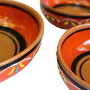 Canyon Cactus Ceramics Spanish Terracotta Set Of 3 Small Dipping Bowls, Orange