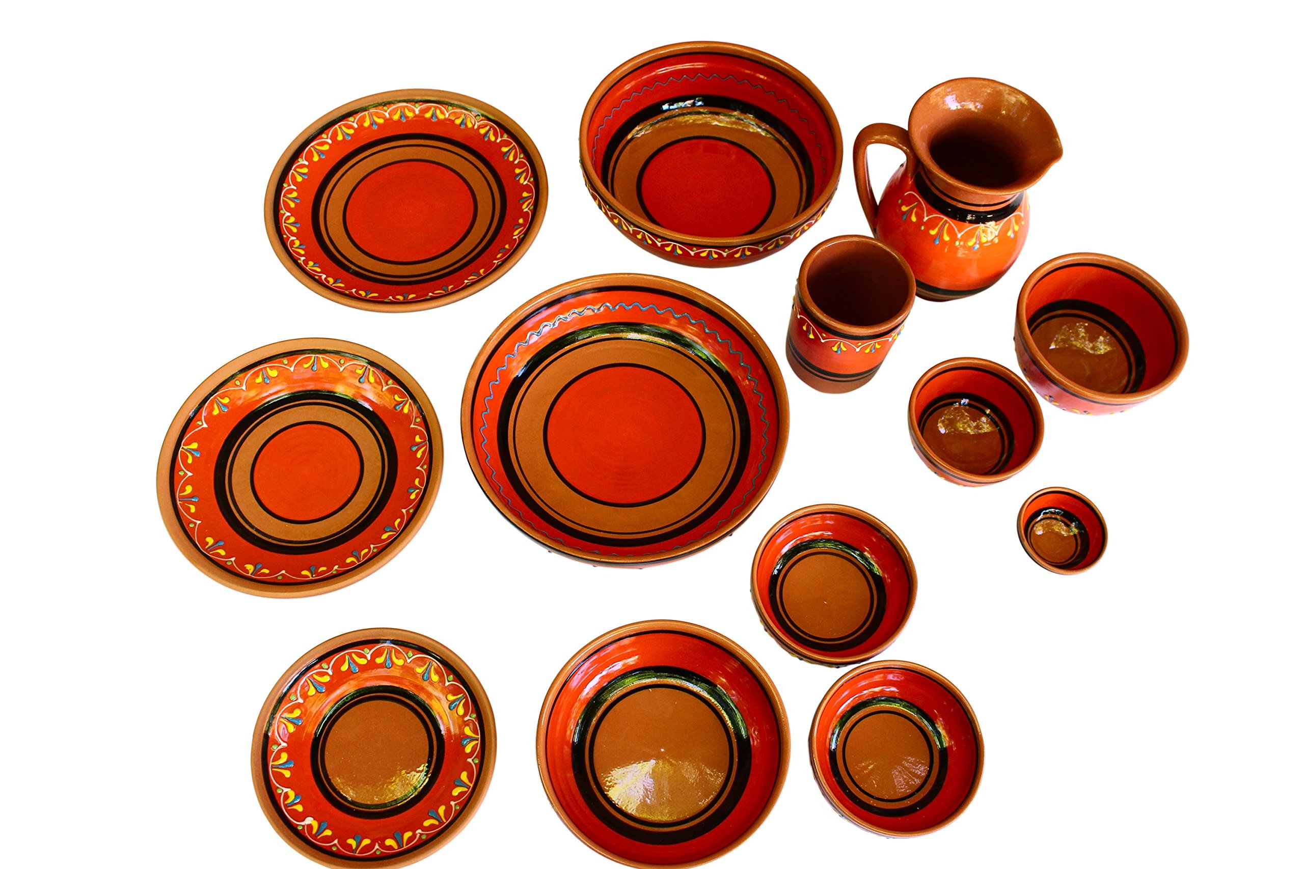 Canyon Cactus Ceramics Spanish Terracotta Set Of 3 Small Dipping Bowls, Orange