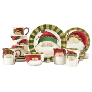 Vietri Old St. Nick Assorted Soup/Cereal Bowls, Set/4, Earthenware Kitchen/Dining Deep Oatmeal Dish