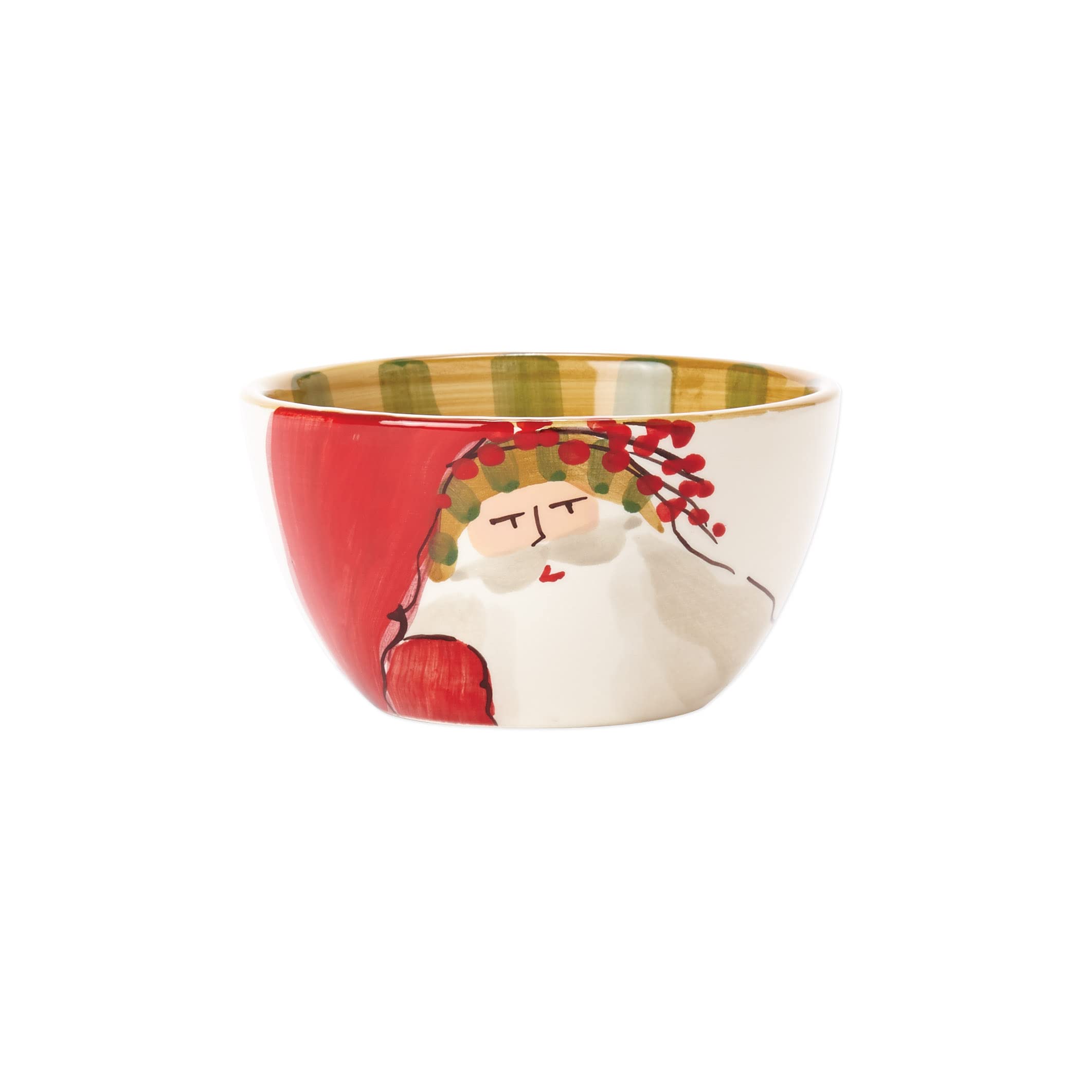 Vietri Old St. Nick Assorted Soup/Cereal Bowls, Set/4, Earthenware Kitchen/Dining Deep Oatmeal Dish