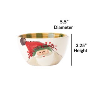 Vietri Old St. Nick Assorted Soup/Cereal Bowls, Set/4, Earthenware Kitchen/Dining Deep Oatmeal Dish