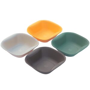 carrotez Plastic Bowls, 13.5 Oz Ice Cream Bowls, Small Bowls for Dessert, Soup, Dipping Sauce, Snack, Side Dish, Unbreakable, Reusable, Microwave & Dishwasher Safe, BPA Free, [Fluidic] 4 Pack