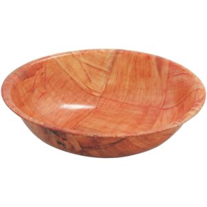 tablecraft 208 8" mahogany round woven wood bowl - dozen