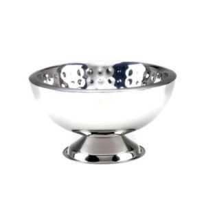 elegance bolt hammered 3-gallon stainless steel doublewall punch bowl