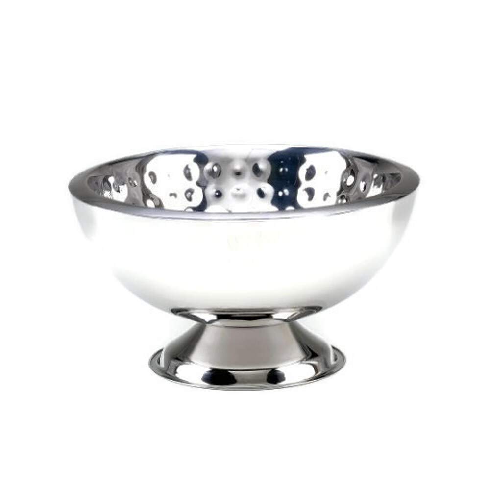 Elegance Bolt Hammered 3-Gallon Stainless Steel Doublewall Punch Bowl