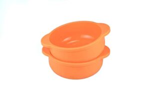 honey bear kitchen little sturdy silicone snack bowls (set of 2, orange sherbet)