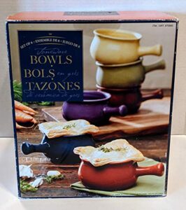 stonewear bowls 6 piece ceramic soup bowl set, multicolor