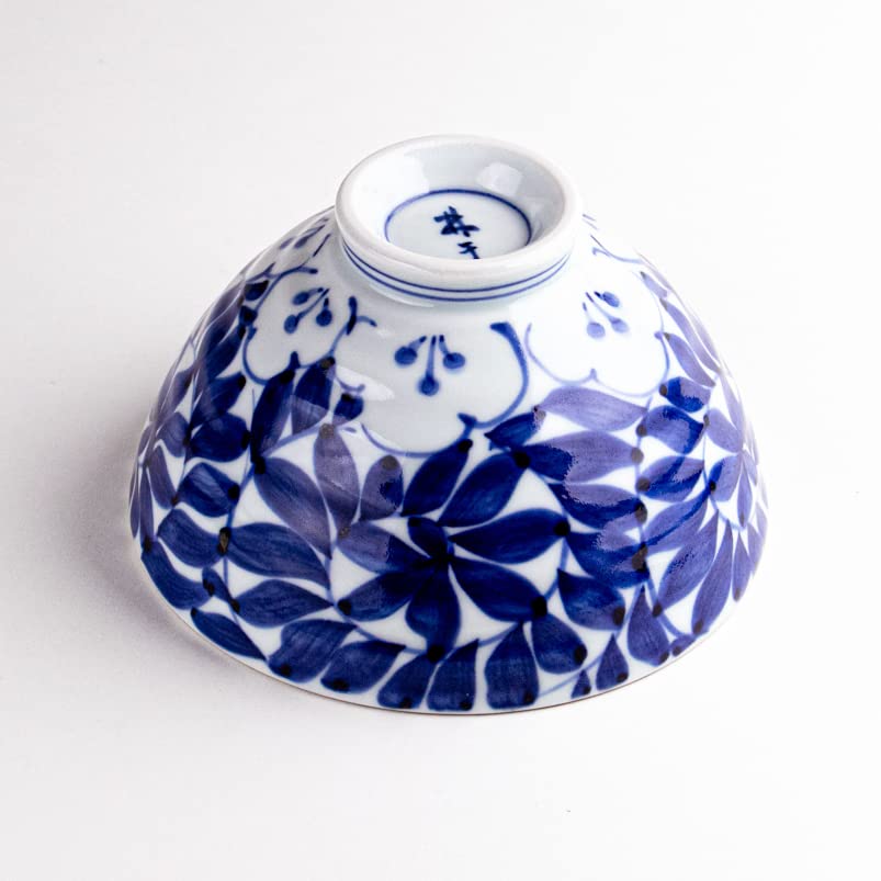 有田焼やきもの市場 Japanese Rice Bowl 5.3 inches in Diameter Ceramic Arita Imari ware Made in Japan Porceralin Haruka